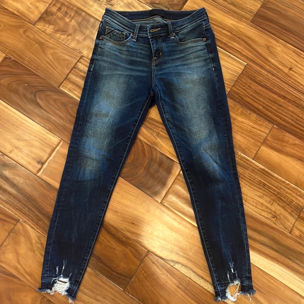 Size 25 buckle black ankle skinny